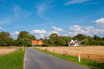 Danish countryside landscape near town of Ornebjerg