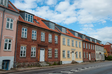 Fototapeta na wymiar Residential buildings in Ringsted Denmark