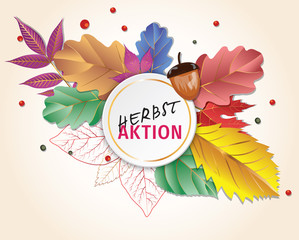Headliner Herbstaktion mit Herbstlaub.