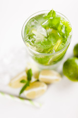 Mojito cocktail on white background