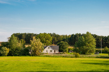 Fototapeta na wymiar Countryside house on island of Moen in Denmark