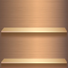 Vector illustration of a rack, shelves of empty wooden