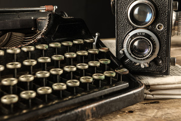 Machine à écrire vintage,  closeup, 
