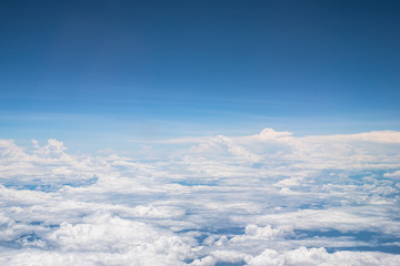 View from air plane window, Over the cloud