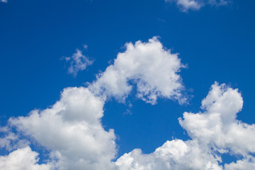 White clouds in blue sky