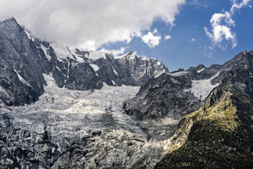 Dora di Veny, River, Monte Bianco, Clouds, Courmayer; Valdaosta; Italy; Europa