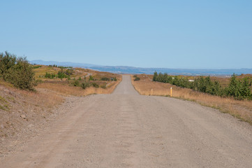 Icelandic countryside road in Borgarfjordur