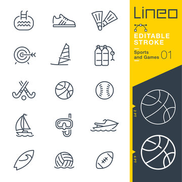Lineo Editable Stroke - Sports and Games line icons
Vector Icons - Adjust stroke weight - Expand to any size - Change to any colour