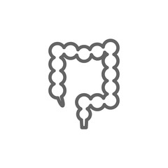 Simple intestine line icon. Symbol and sign vector illustration design. Editable Stroke. Isolated on white background