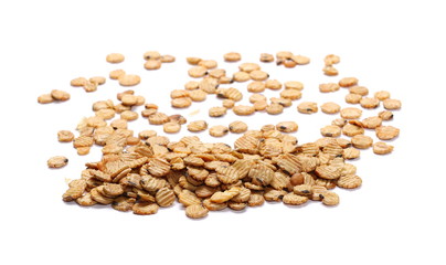 Soybean flakes isolated on white background