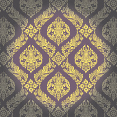 Vector line Thai asian art, Background pattern wallpaper texture design illustration