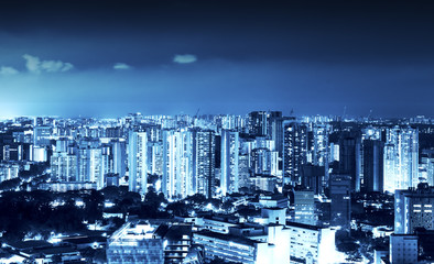 Obraz na płótnie Canvas night blue cityscape view background