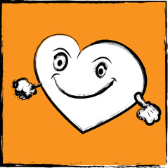 Happy Heart - Drawing Vector