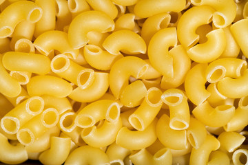 dry pasta closeup, top view