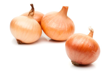 onion bulbs isolated on white background