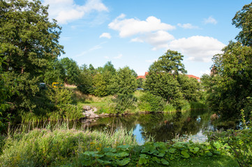Fototapeta na wymiar Susaa river in the town of Naestved in Denmark