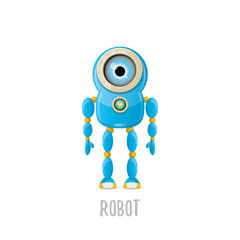vector funny cartoon blue robot character