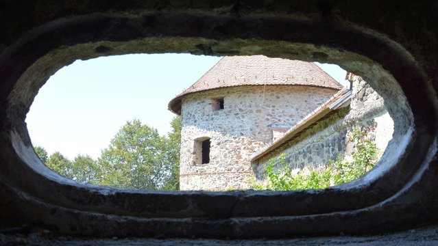 Fantasy reconstruction of a medieval palace in the village Racos, Transylvania