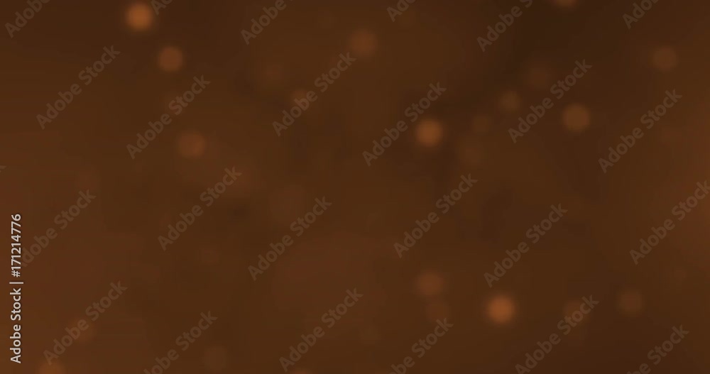 Wall mural christmas golden sparkle with bokeh flowing on black background, gold holiday happy new year concept