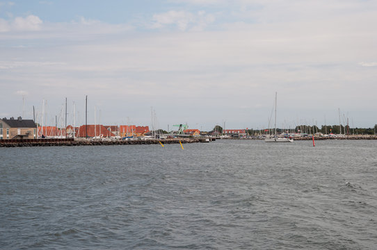 the harbor of vacation town Karrebaeksminde in Denmark