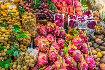 Fresh fruits at local market at Phuket, Thailand.