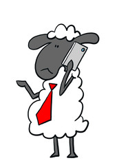 Office sheep talking on phone