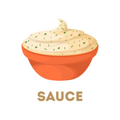 Isolated sauce in bowl.