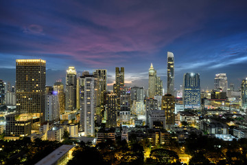 Fototapeta na wymiar Bangkok city view twilight time,cityscape capital city of Thailand
