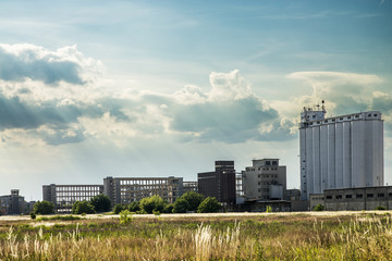 Fototapeta na wymiar Empty industrial factory building before being demolished
