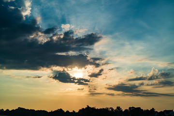 Sunset sky clouds background