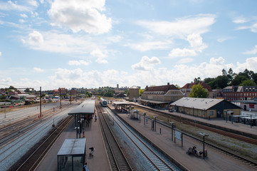 Fototapeta na wymiar Naestved train station in Denmark