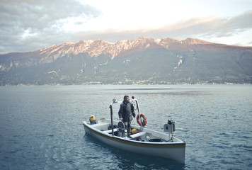 Fisherman on a boat