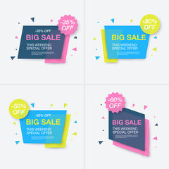 Naklejka premium Weekend sale banner, special offer