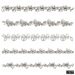 set of scrolls, floral ornaments