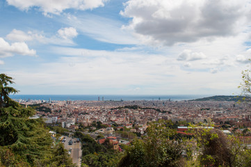 Fototapeta na wymiar view over Barcelona in Spain
