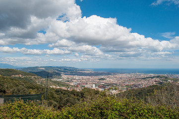 clouds on blue sky above Barcelona
