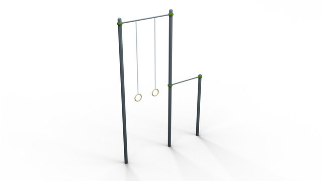 Calisthenics parallel bars 3d illustration render