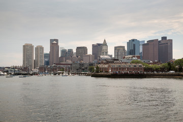 Boston skyline and cityscape from the harbor