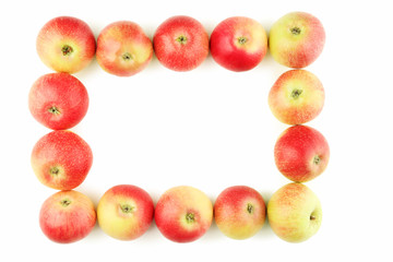 Ripe red apples isolated on white