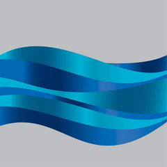 abstract  gradient wave background for web and print. vector illustration for surface design. fluent water deep blue color element.