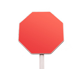 empty stop danger sign isolated on white background