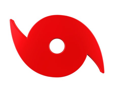 Red Hurricane Symbol Isolated