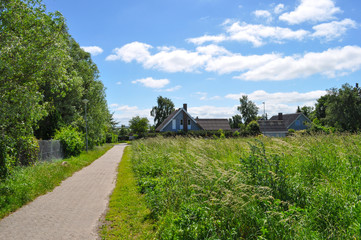 Fototapeta na wymiar Path in city of Aalborg Denmark
