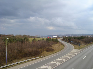 highway ramp in city of Aalborg in Denmark