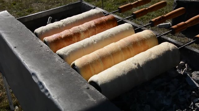 Cooking kurtos kalacs a traditional hungarian dessert