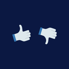 Illustration - Thumbs up and down, like dislike icons for social network. Vector illustration 