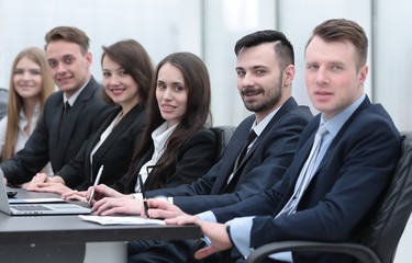 business team sitting at Desk in the conference room