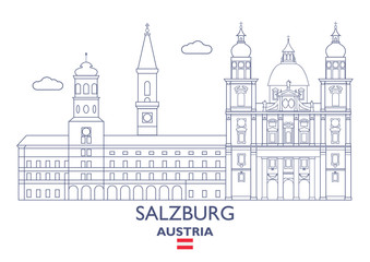Fototapeta premium Panoramę Salzburga, Austria