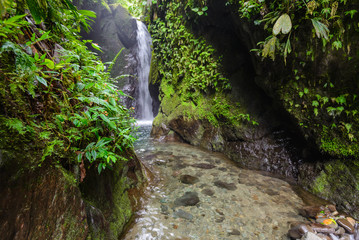 Waterfall of Nambillo river, Mindo rain forest, Ecuador