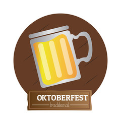 Isolated oktoberfest label with a beer mug, Vector illustration